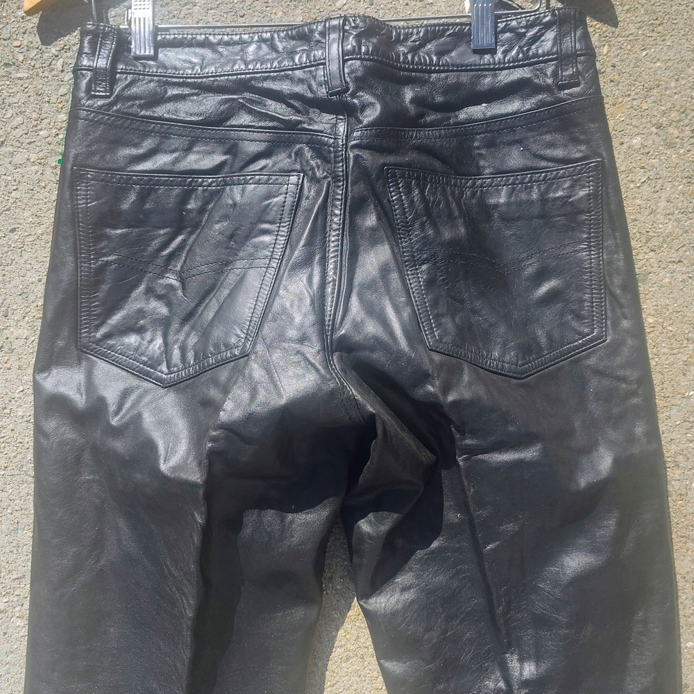 Pelle Wilsons Studio Mens Leather Black Jeans Size 32